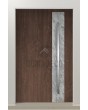 LIM V41 - porte d'entrée en aluminium recouverte d'une texture de pierre blanche