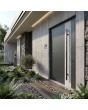 Porte d'entrée en aluminium anthracite foncé, recouverte d'un revêtement imitant la pierre blanche