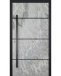 LIM V42 - porte d'entrée en aluminium recouverte d'une texture de pierre blanche