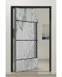 PIVOT V42 - pivot de porte d'entrée en aluminium avec texture pierre blanche