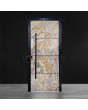 Porte d'entrée en aluminium avec pierre de grès