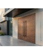 Porte d'entrée double en aluminium « Rust » recouverte de quartz fritté