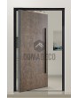 PIVOT V53 - porte pivotante en aluminium rouillé recouverte de quartz fritté rouillé