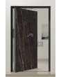 PIVOT V54 - porte pivotante en aluminium recouverte de quartz fritté Noir Desir