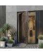 PIVOT V54 - porte pivotante en aluminium recouverte de quartz fritté Noir Desir