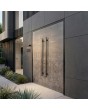 Porte d'entrée double en aluminium noir recouverte de quartz fritté