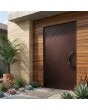 Porte d'entrée à charnières en aluminium violet avec motif fraisé