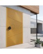 Porte d'entrée en aluminium jaune avec motif fraisé