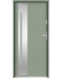 Sta Valle trois - porte d'entrée simple en acier avec vitrage