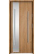 Sta Valle trois - porte d'entrée simple en acier avec vitrage