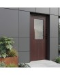 Porte d'entrée en métal couleur acajou avec vitrage