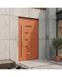 Porte d'entrée contemporaine en aluminium orange