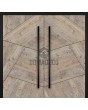 LIM WOODLINE 3 Double - porte double en aluminium recouverte d'imitation bois sapin platine