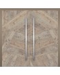 LIM WOODLINE 3 Double - porte double en aluminium recouverte d'imitation bois sapin platine