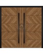 LIM WOODLINE 4 Double - porte d'entrée double en aluminium imitation bois recouverte de stratifié haute pression Creek Larch
