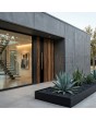 Porte d'entrée en aluminium aspect bois, revêtement HPL « Barrique Oak » 