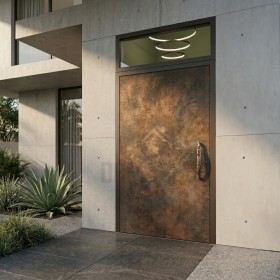 Porte LIM à charnières en aluminium avec panneau supérieur vitré