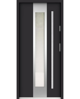 Sta Amerigo - porte contemporaine en acier inoxydable avec vitrage
