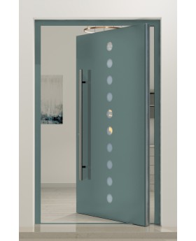 PIVOT Arlekin - grande porte pivotante en aluminium avec dix petits vitrages