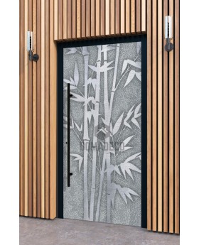 LIM Bamboo - porte d'entrée avec texture de bambou en métal fraisé
