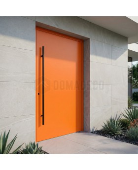 porte d'entrée en aluminium massif orange