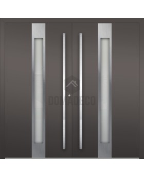 LIM C1 double - porte d'entrée moderne en aluminium à double charnière avec verre