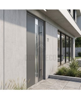 Puerta de entrada de aluminio color antracita