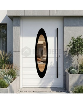 Portes d'entrée modernes en aluminium blanc sécurisées avec vitrage ovale