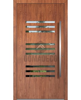 LIM C24 - porte d'entrée moderne en aluminium avec fenêtres horizontales