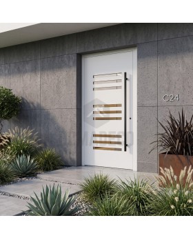 porte d'entrée en aluminium blanc 