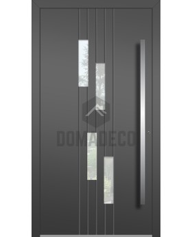 LIM C25 - porte d'entrée moderne en aluminium avec fenêtres verticales