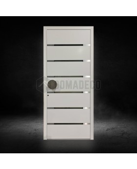 Porte d'entrée moderne en aluminium blanc