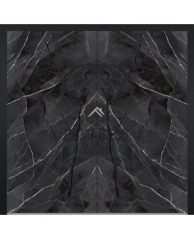 LIM Calacatta double - double porte en aluminium recouverte de quartz fritté Calacatta Black