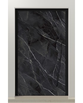 PIVOT Calacatta - porte pivotante en aluminium recouverte de quartz fritté Calacatta Black