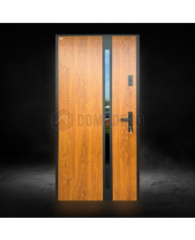 Sta Cartier trois noir - Porte en acier pré-montée avec vitrage