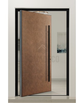 PIVOT Corten - Porte d'entrée en aluminium aspect Corten