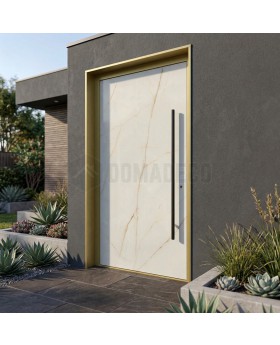 Porte battante en aluminium recouverte de quartz fritté Cristallo