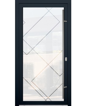 LIM Glass S15 -porte d'entrée givrée de qualité avec décor transparent