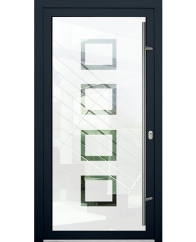 LIM Glass S8 - porte d'entrée sable avec décor transparent