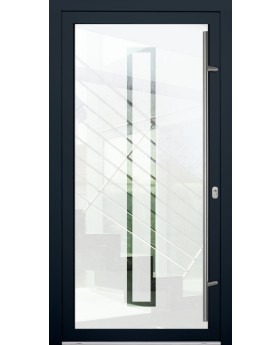LIM Glass S9 - porte d'entrée d'origine en verre dépoli avec décor transparent