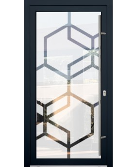 LIM Glass S13 - porte givrée de sécurité en aluminium avec décor transparent
