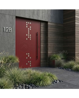 porte d'entrée en aluminium rouge