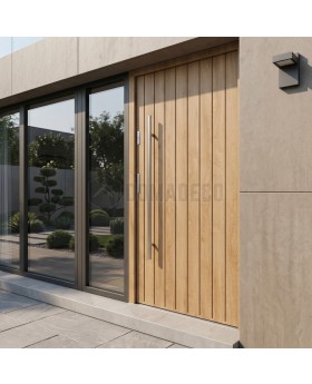 Porte d'entrée en acier haute sécurité Turner Oak avec système de verrouillage multipoints