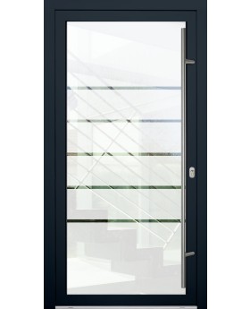 LIM Glass S5 -porte principale givrée avec cinq bandes transparentes