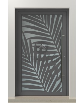 PIVOT G3 - Porte pivotante en aluminium avec façade en verre et panneau décoratif