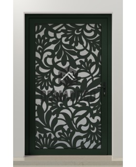 PIVOT G1 - Porte pivotante en verre et aluminium avec panneau décoratif