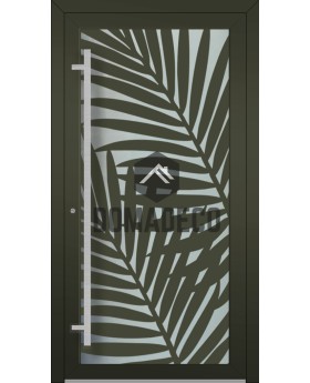LIM G3 - Porte en verre et aluminium avec panneau décoratif