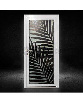 LIM G3 - Porte en verre et aluminium avec panneau décoratif