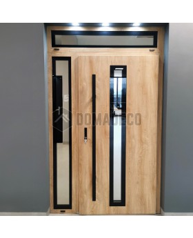 configuration personnalisée - Porte Fargo avec panneaux latéraux gauche et supérieur (vue de l’extérieur)