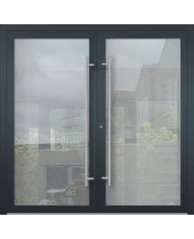 LIM Glass double – Porte double en aluminium avec façade entièrement vitrée et givrée